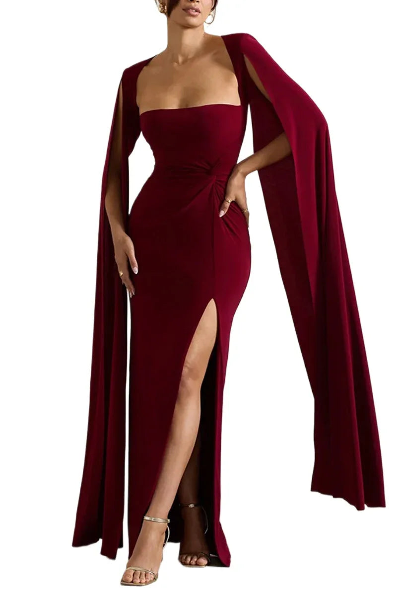 Sheath-Column Maxi Polyester Formal Evening Dresses 817994875005 - COCOMELODY
